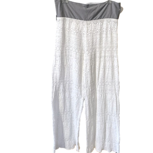 BECCA By Rebecca Virtue White Crochet Cover Up Pants